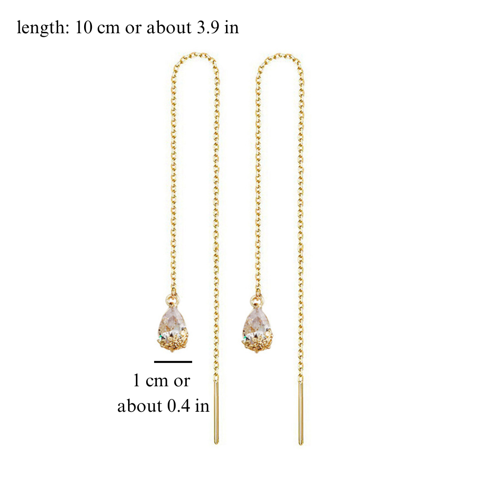 GOLDEN TEARDROP THREADERS (PAIR)