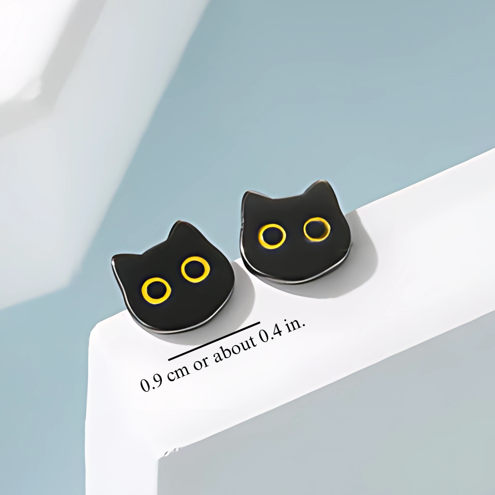 MIDNIGHT CAT STUDS (PAIR)