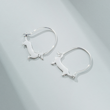 DACHSHUND HOOP EARRINGS (PAIR)