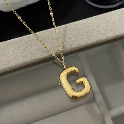 GOLD BUBBLE LETTER NECKLACE