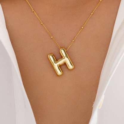 GOLD BUBBLE LETTER NECKLACE