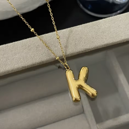 GOLD BUBBLE LETTER NECKLACE