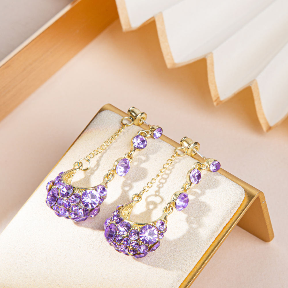 PURPLE BLOSSOM EARRINGS (PAIR)