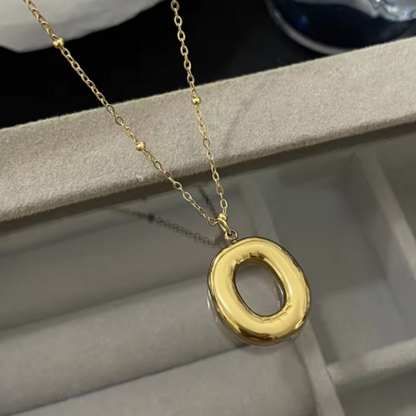 GOLD BUBBLE LETTER NECKLACE