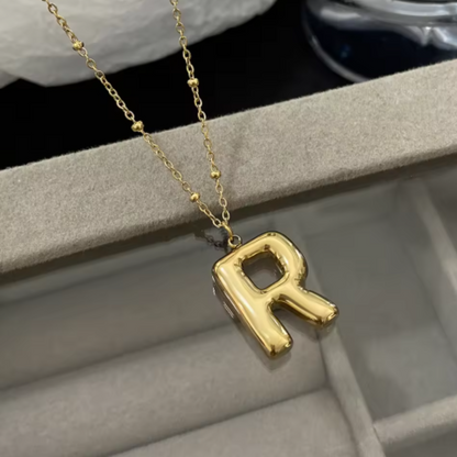 GOLD BUBBLE LETTER NECKLACE