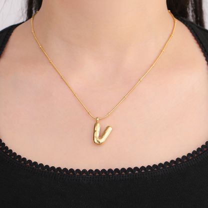 GOLD BUBBLE LETTER NECKLACE