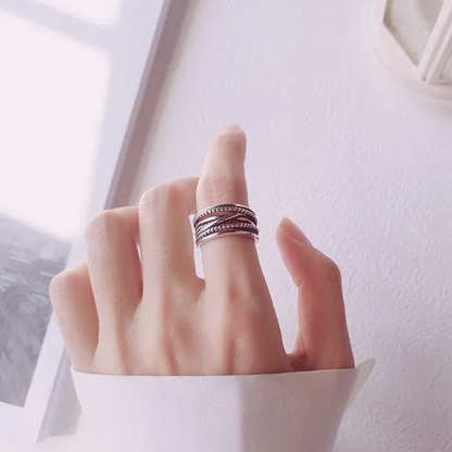 THUMB WEAVED LAYERED RING (ADJUSTABLE)