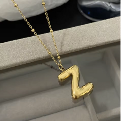 GOLD BUBBLE LETTER NECKLACE
