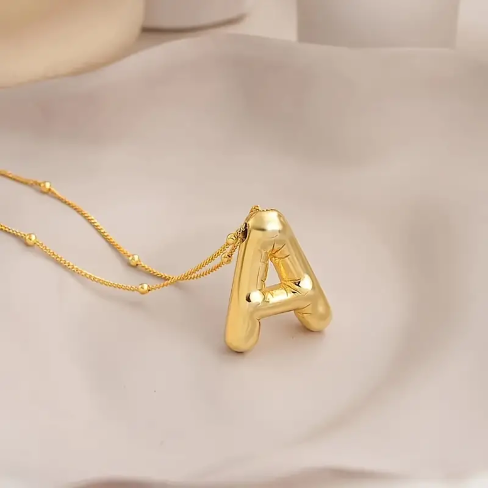 GOLD BUBBLE LETTER NECKLACE