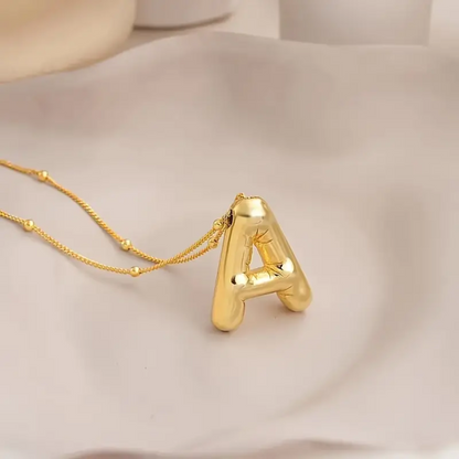 GOLD BUBBLE LETTER NECKLACE