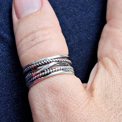 THUMB WEAVED LAYERED RING (ADJUSTABLE)