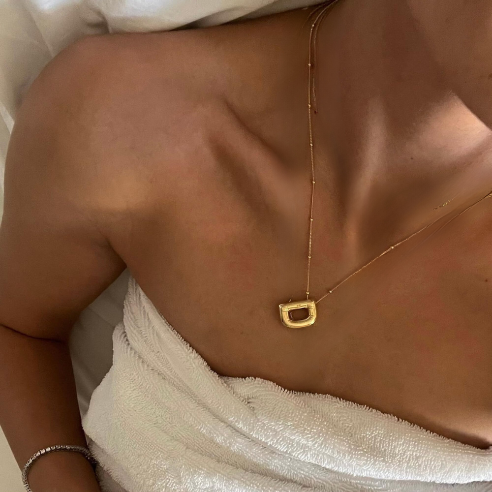 GOLD BUBBLE LETTER NECKLACE