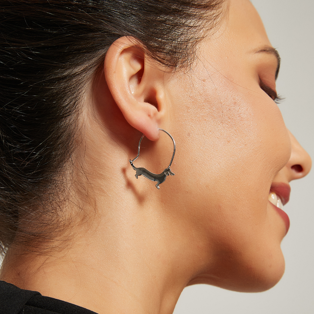 DACHSHUND HOOP EARRINGS (PAIR)