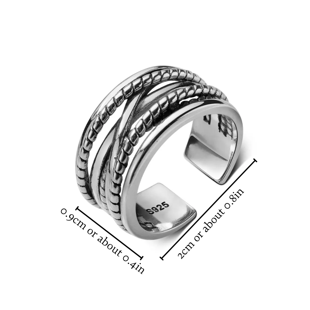 THUMB WEAVED LAYERED RING (ADJUSTABLE)